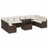 vidaXL Tuin Sofa Set met kussen met kussen 11 pcs Bruin Poly Rattan