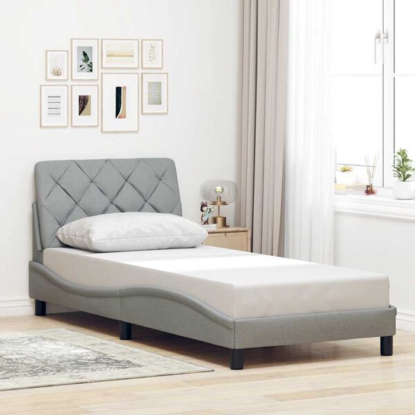 vidaXL Bedframe zonder matras 80x200 cm stof lichtgrijs