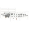 vidaXL Bedframe met hoofdbord massief hout wit