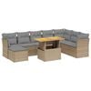 vidaXL 9-delige Loungeset met kussens poly rattan beige