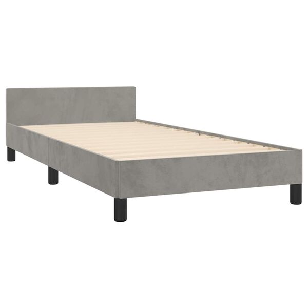 vidaXL Bedframe zonder matras 100x200 cm fluweel lichtgrijs