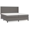 vidaXL Boxspring met matras kunstleer grijs 200x200 cm