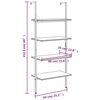 vidaXL Ladderrek met 4 schappen 64x35x152,5 cm donkerbruin en zwart