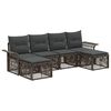 vidaXL Tuinbankenset 6 st Grijs poly rattan