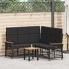 vidaXL Tuin Ligbank Set Zwart 164 x 164 x 112 cm poly rattan