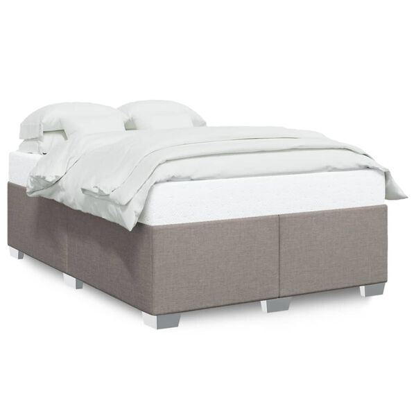 vidaXL Bedframe zonder matras stof taupe 160x200 cm