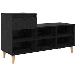 vidaXL Schoenenkast met lade Zwart Eiken 102 x 36 x 60 cm Bewerkt hout