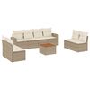 vidaXL 9-delige Loungeset met kussens poly rattan beige