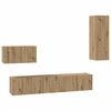 vidaXL Wand TV Kast Wandgemonteerd 4 pcs Artisan Eiken Bewerkt hout