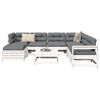 vidaXL 8-delige Loungeset massief grenenhout wit