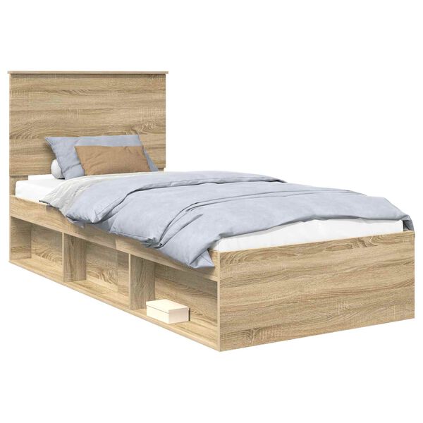 vidaXL Bedframe Sonoma Eiken 90 x 200 cm Massief grenenhout