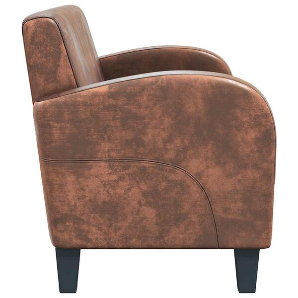 vidaXL Tweezitsbank kunstsuède bruin