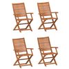 vidaXL Klapstoelen, 4 stuks, 57x66x95 cm, massief acaciahout