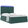 vidaXL Opbergbed met LED met matras Donkergroen 140 x 190 cm Fluweel
