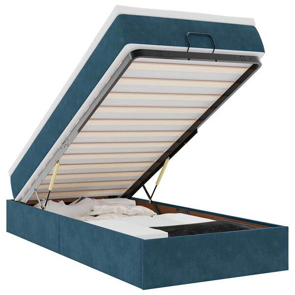 vidaXL Ottoman bed met matras 80x200cm fluweel donkerblauw