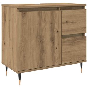 vidaXL Badkamerkast 65x33x60 cm bewerkt hout artisanaal eikenkleurig