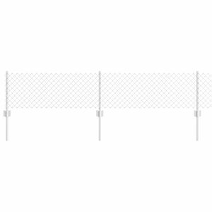vidaXL Hek met Paal Zilver 0,4 x 10 m Staal