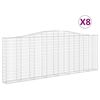 vidaXL Schanskorven 8 st gewelfd 400x30x140/160 cm ijzer