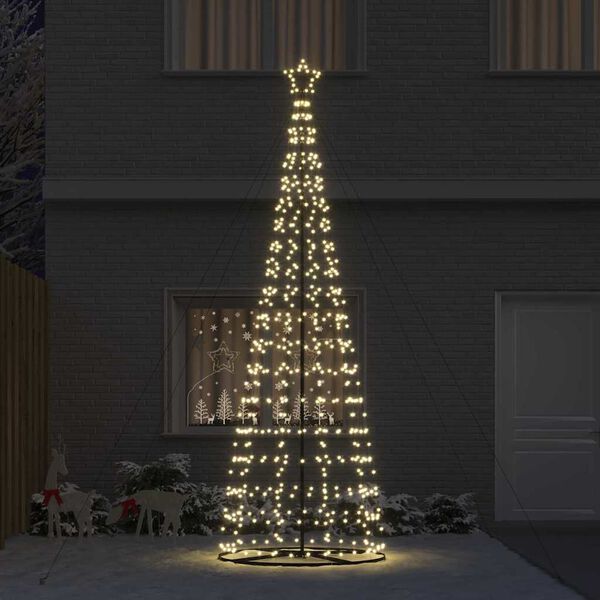 vidaXL LED Kerstboom met 800 LED met grondpennen Warmwit 400 cm IJzer