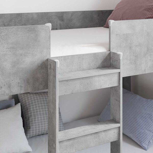 vidaXL Bunk Bed voor Kinderen Beton Grijs 100 x 190 cm Bewerkt hout