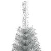 vidaXL Kunstmatig Voorverlicht Kerstboom met 300 LED Zilver 180 cm PET