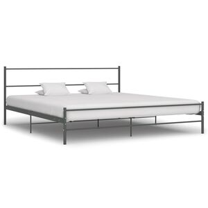 vidaXL Bedframe metaal grijs 200x200 cm