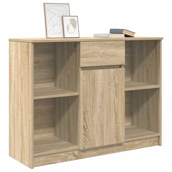 vidaXL Dressoir met lade 101x35x76 cm spaanplaat sonoma eikenkleurig