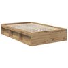 vidaXL Bedframe Ambachtelijk eiken 120 x 200 cm Bewerkt hout