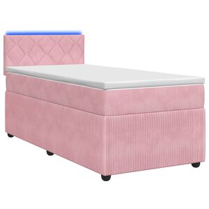 vidaXL Boxspringbed met matras met hoofdeinde Roze 80 x 200 cm Fluweel