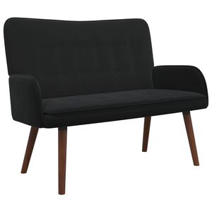 vidaXL 2-Zits Sofa Zwart 115 x 61 x 87 cm fluweel