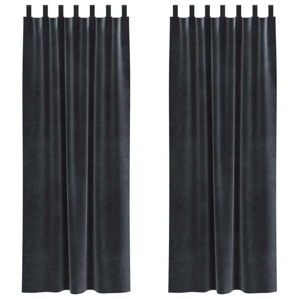 vidaXL Verduisterende gordijnen 2 pcs Donkergrijs 140 x 225 cm Fluweel