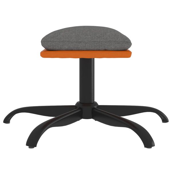 vidaXL Voetenbank 60x60x36 cm stof en kunstleer lichtgrijs