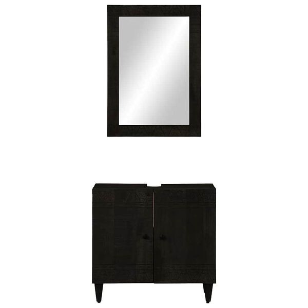 vidaXL 2-delige Badkamermeubelset massief mangohout