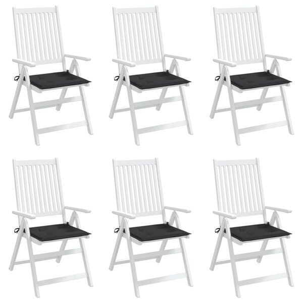 vidaXL Tuinstoelkussens 6 st 50x50x4 cm oxford stof zwart