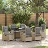 vidaXL Tuin eettafelset 7 pcs Beige en Licht Grijs poly rattan
