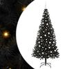 vidaXL Kerstboom met 300 LED met standaard Zwart 210 cm PVC