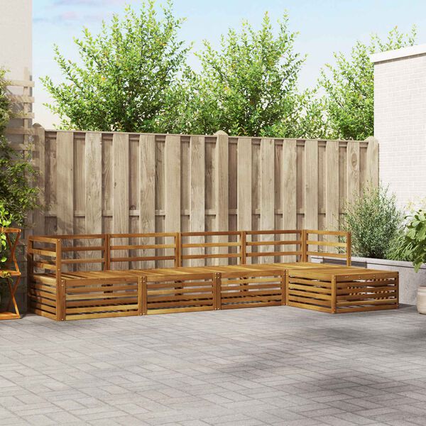 vidaXL Buiten bankenset 5 pcs Naturel Massief Acaciahout