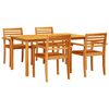 vidaXL Tuin eettafelset 5 st Bruin Massief Acaciahout