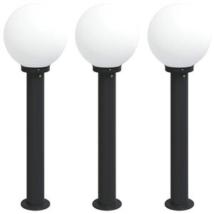 vidaXL Bolderverlichting 3 stuks 80 cm Zwart IP44
