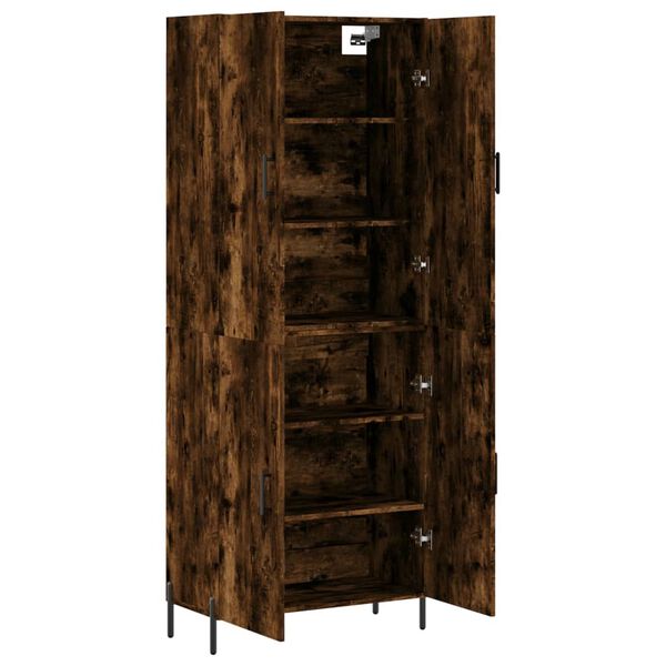 vidaXL Hoge kast 69,5x34x180 cm bewerkt hout gerookt eikenkleurig