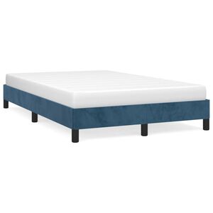 vidaXL Bedframe zonder matras 120x190 cm fluweel donkerblauw