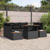 vidaXL Tuin Sofa Set met opslag 7 pcs Zwart Poly riet