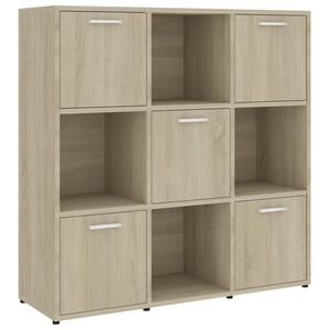 vidaXL Boekenkast 90x30x90 cm bewerkt hout sonoma eikenkleurig