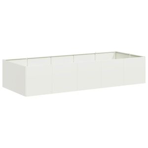 vidaXL Plantenbak 200x80x40 cm staal wit