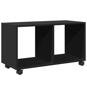 vidaXL Rolkast 72x33x42,5 cm bewerkt hout zwart