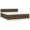 vidaXL Boxspring met matras stof donkerbruin 160x200 cm