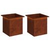 vidaXL Plantenbak met led 2 st Roestkleurig 40 x 40 x 40 cm