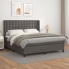 vidaXL Boxspring met matras kunstleer grijs 160x200 cm