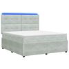 vidaXL LED Boxspring Bed met Matras Lichtgrijs 140 x 190 cm Fluweel