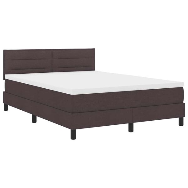 vidaXL Boxspring bed met matras met LED Donkerbruin 160 x 200 cm Stof